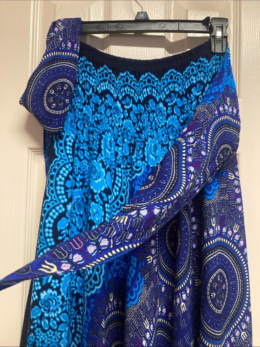 Fair Trade Bangkok Pants Bold Pattern Maxi Skirt or Halter Dress Sz L - Picture 5 of 11